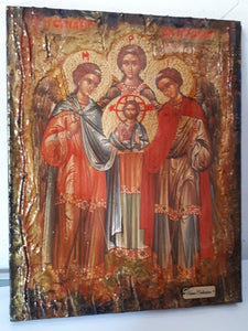 Synaxis Gathering of the Archangels Icon-Greek Byzantine Christian Handmade Icons - Vanas Collection