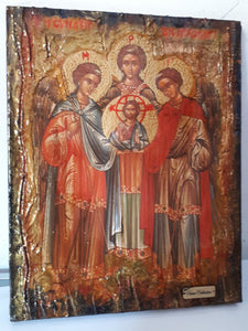 Synaxis Gathering of the Archangels Icon-Greek Byzantine Christian Handmade Icons - Vanas Collection