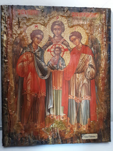 Synaxis Gathering of the Archangels Icon-Greek Byzantine Christian Handmade Icons - Vanas Collection