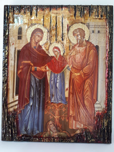 The Holy Forefathers Saints Anne And Joachim, With Virgin, Christianity Orthodox Byzantine Greek Icons - Vanas Collection