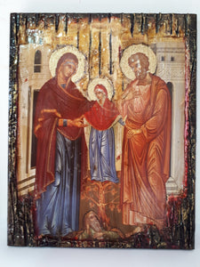 The Holy Forefathers Saints Anne And Joachim, With Virgin, Christianity Orthodox Byzantine Greek Icons - Vanas Collection