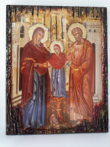 The Holy Forefathers Saints Anne And Joachim, With Virgin, Christianity Orthodox Byzantine Greek Icons - Vanas Collection
