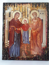 Laden Sie das Bild in den Galerie-Viewer, The Holy Forefathers Saints Anne And Joachim, With Virgin, Christianity Orthodox Byzantine Greek Icons - Vanas Collection