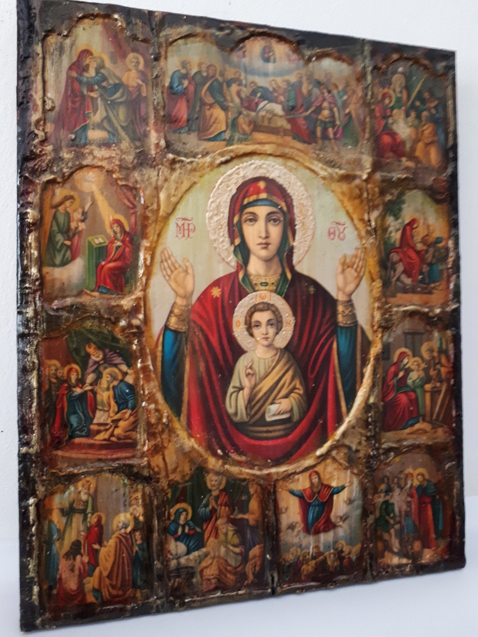 Virgin Mary and Jesus Christ the Life Icon- Greek Orthodox Russian Icons - Vanas Collection