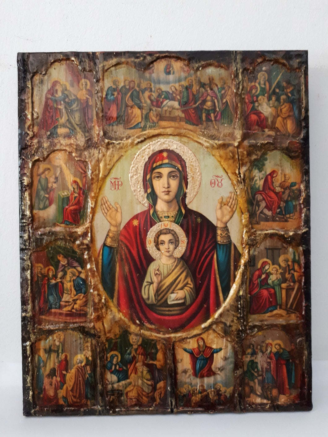 Virgin Mary and Jesus Christ the Life Icon- Greek Orthodox Russian Icons - Vanas Collection