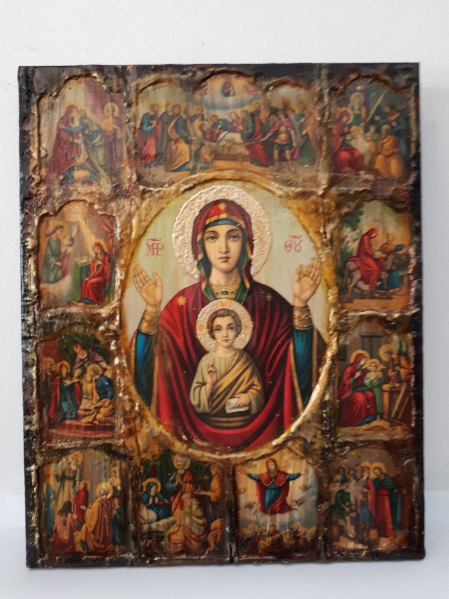 Virgin Mary and Jesus Christ the Life Icon- Greek Orthodox Russian Icons - Vanas Collection