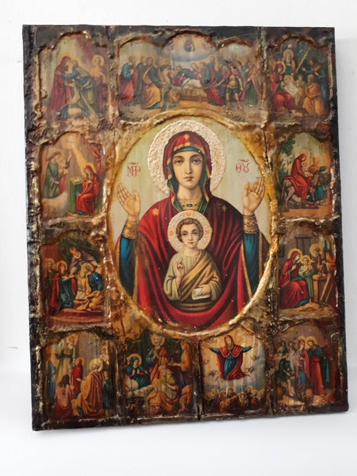 Virgin Mary and Jesus Christ the Life Icon- Greek Orthodox Russian Icons - Vanas Collection