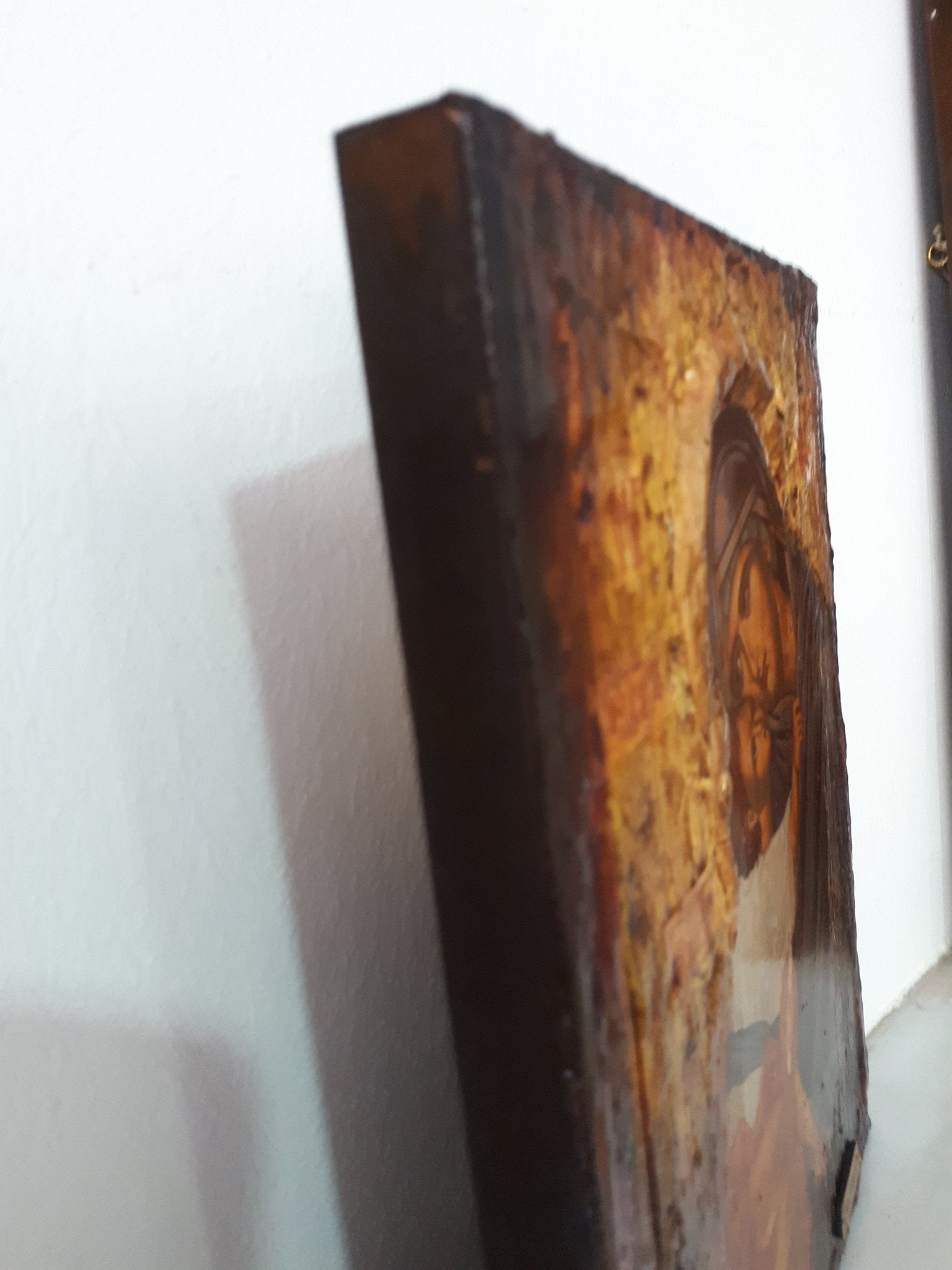 Virgin Mary Eleousa Jesus Christ Icon - Handmade Greek Orthodox Byzantine Icon - Vanas Collection