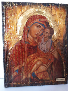 Virgin Mary Giatrissa with Jesus Christ icon- Greek Orthodox Byzantine Handmade Icons - Vanas Collection