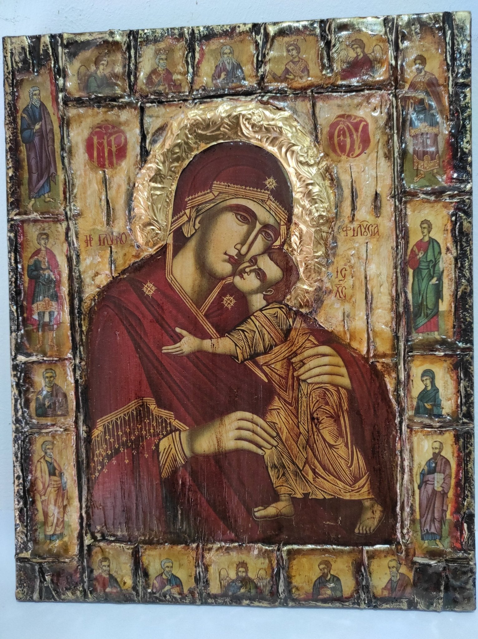 Virgin Mary Glykofilousa Panagia Glykophilousa Icon- Greek Orthodox Byzantine Icons - Vanas Collection
