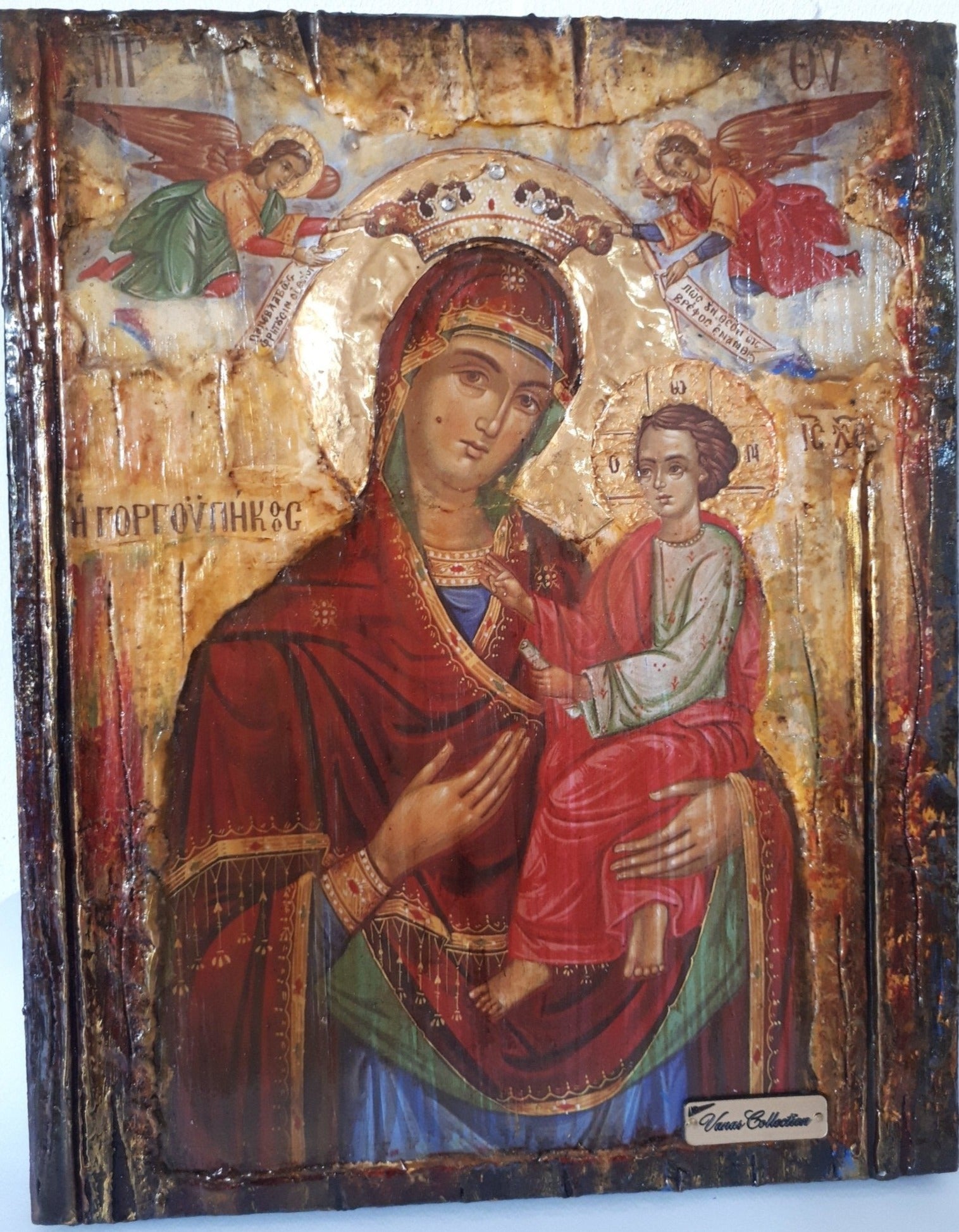 Virgin Mary Gorgoepikoos -Orthodox Icon Russian Byzantine Icons Antique Style - Vanas Collection
