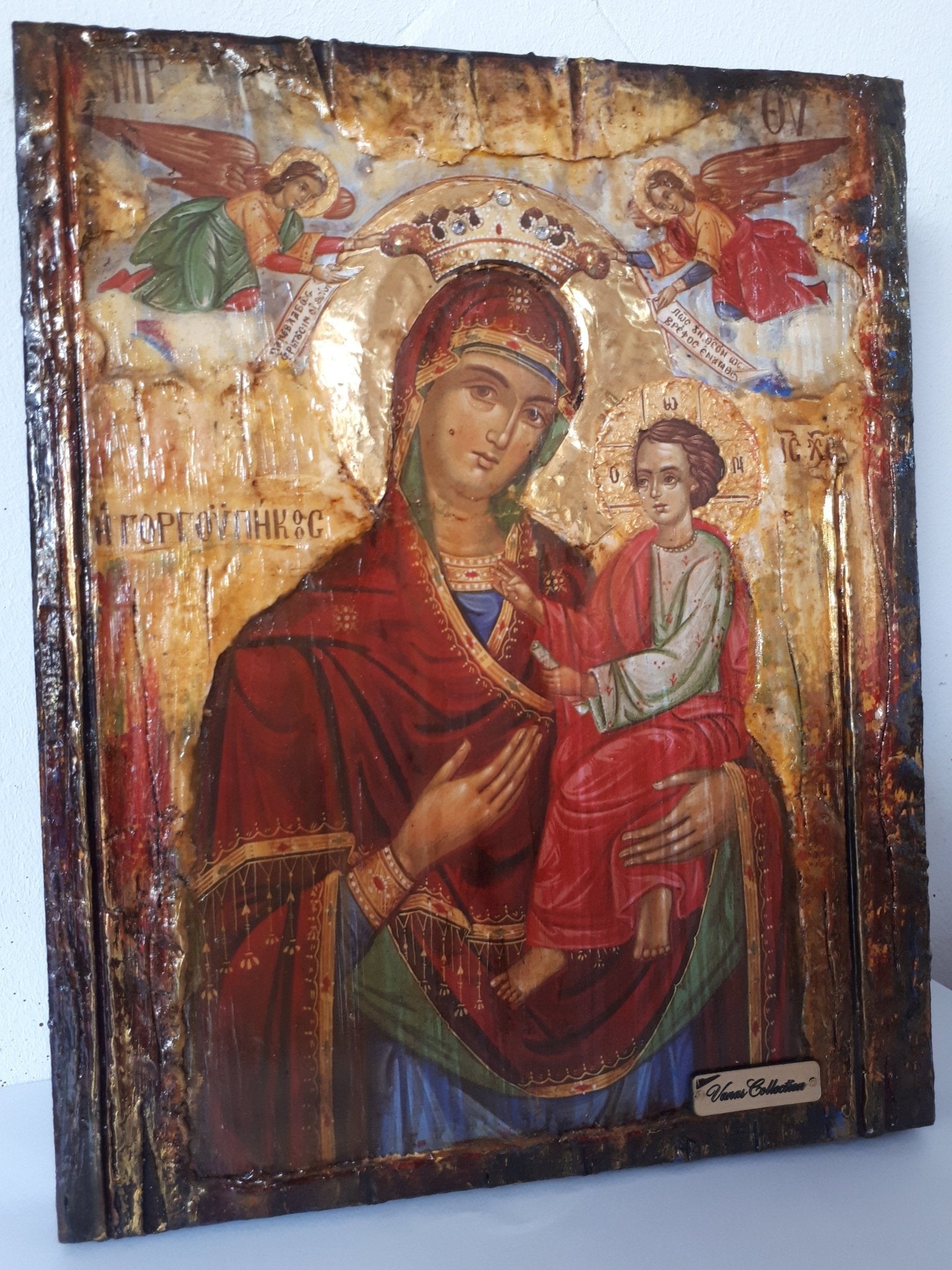 Virgin Mary Gorgoepikoos -Orthodox Icon Russian Byzantine Icons Antique Style - Vanas Collection