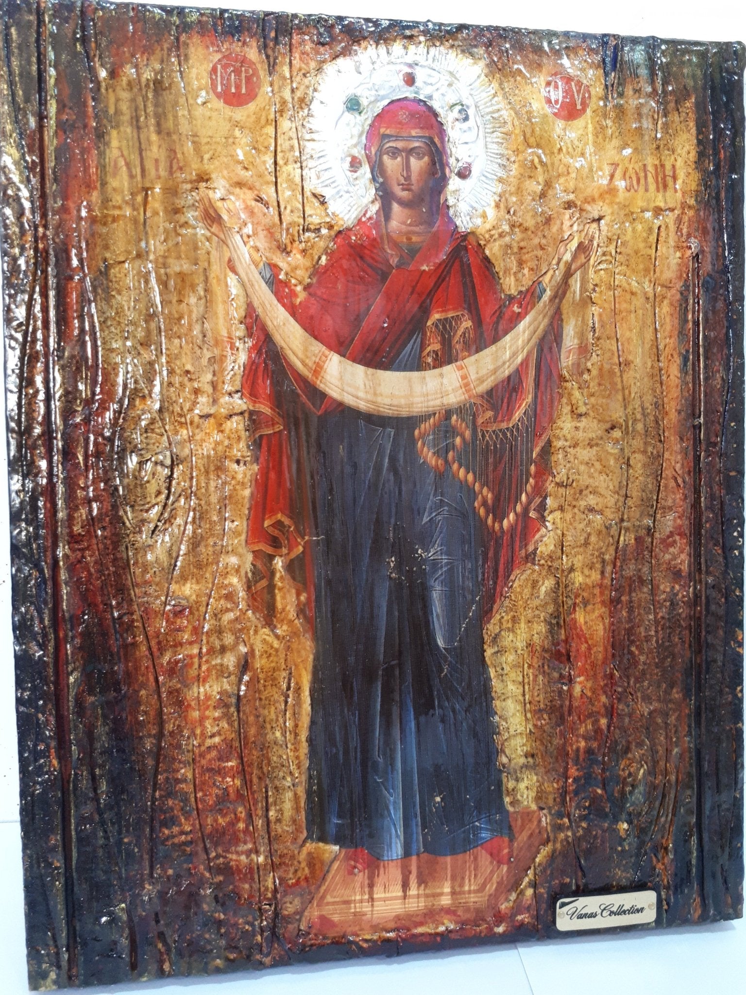 Virgin Mary Holy Zone Icon- Greek Russian Byzantine Orthodox Icons - Vanas Collection