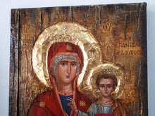 Load image into Gallery viewer, Virgin Mary Maria Queen of All-Jesus Christ Orthodox Handmade Antique Style Icon - Vanas Collection