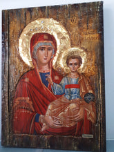 Load image into Gallery viewer, Virgin Mary Maria Queen of All-Jesus Christ Orthodox Handmade Antique Style Icon - Vanas Collection