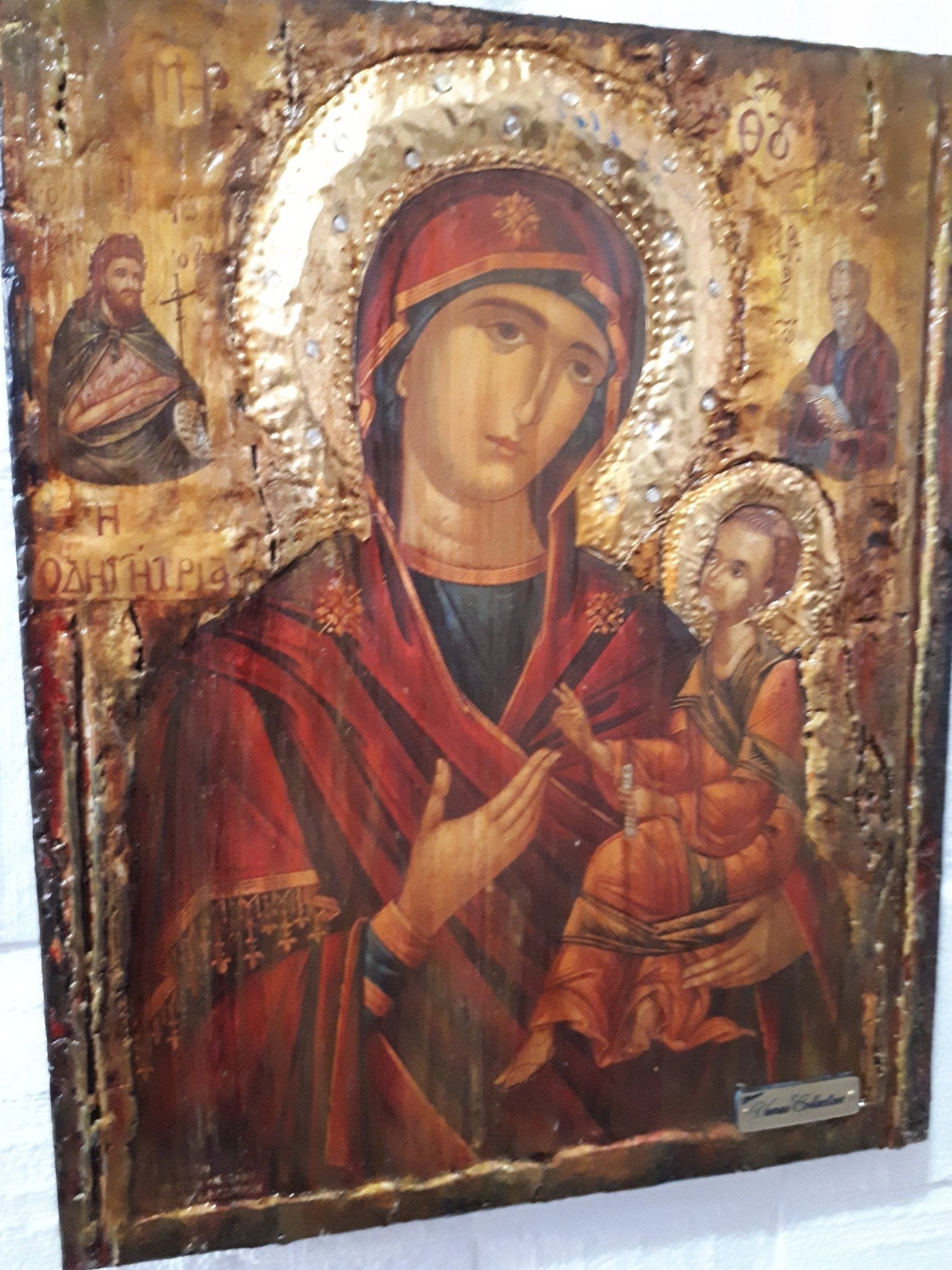 Virgin Mary Odigitria-Jesus Christ Icon-Greek Orthodox Christian Icon - Vanas Collection