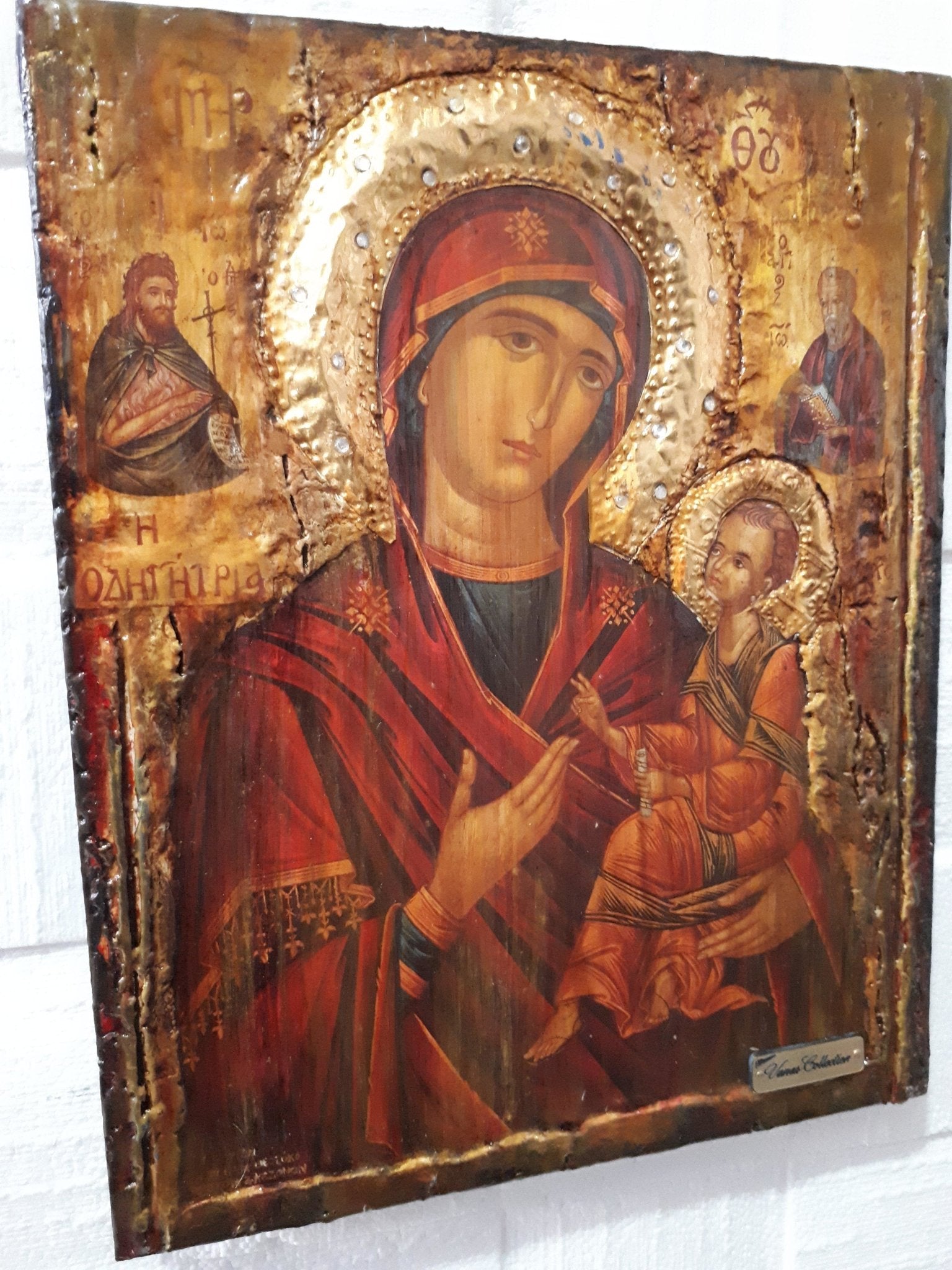 Virgin Mary Odigitria-Jesus Christ Icon-Greek Orthodox Christian Icon - Vanas Collection