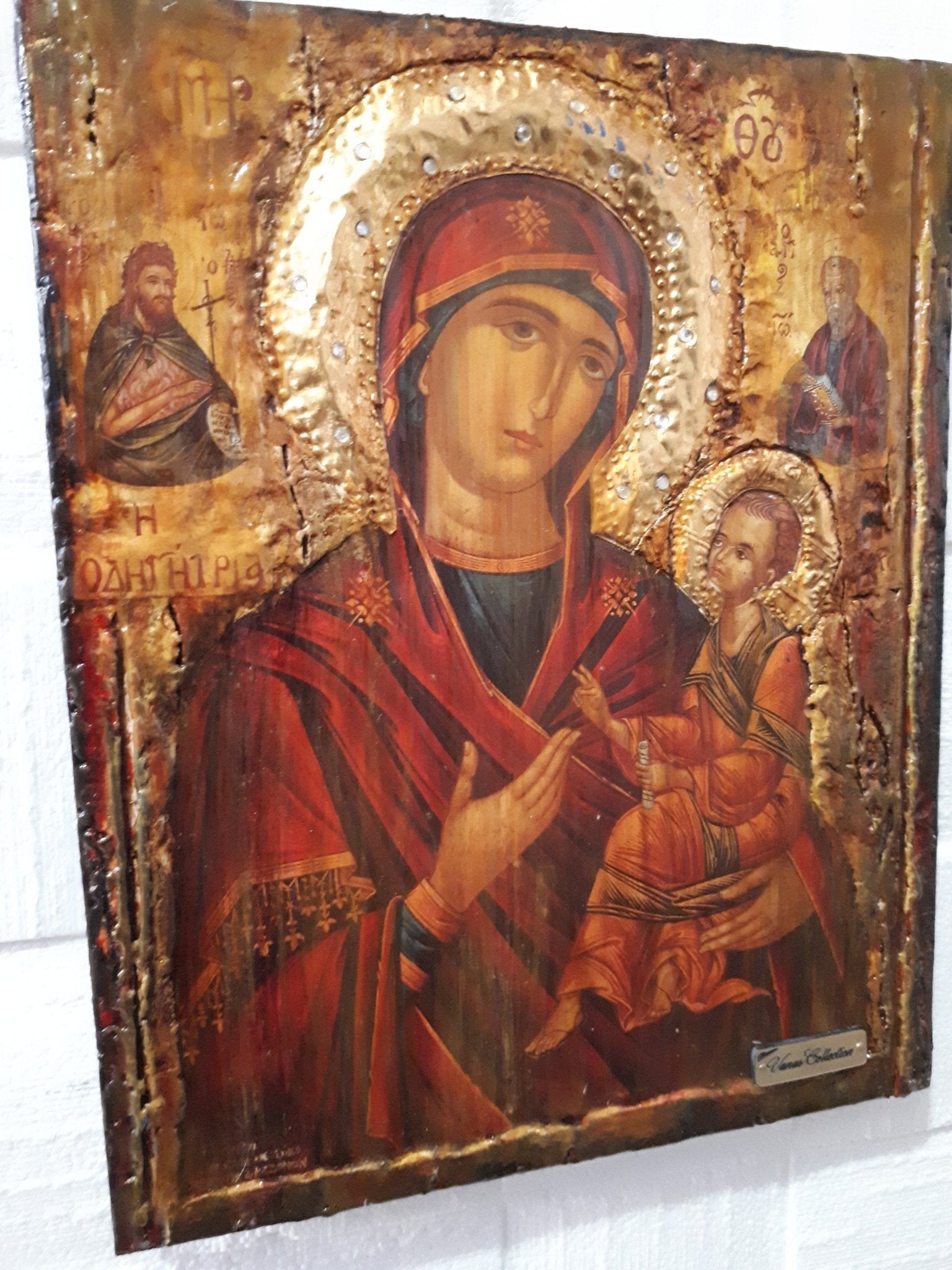 Virgin Mary Odigitria-Jesus Christ Icon-Greek Orthodox Christian Icon - Vanas Collection