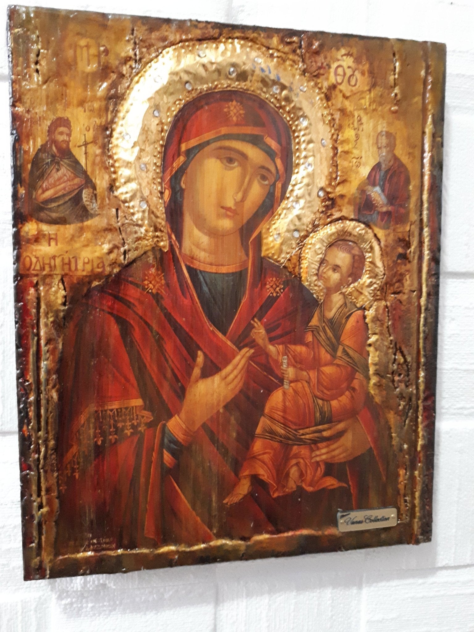 Virgin Mary Odigitria-Jesus Christ Icon-Greek Orthodox Christian Icon - Vanas Collection