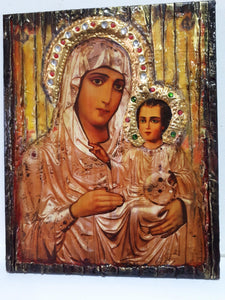 Virgin Mary of Jerusalem with Jesus Icon-Orthodox Greek Byzantine Icons - Vanas Collection