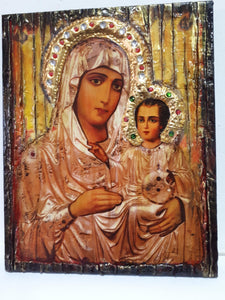 Virgin Mary of Jerusalem with Jesus Icon-Orthodox Greek Byzantine Icons - Vanas Collection