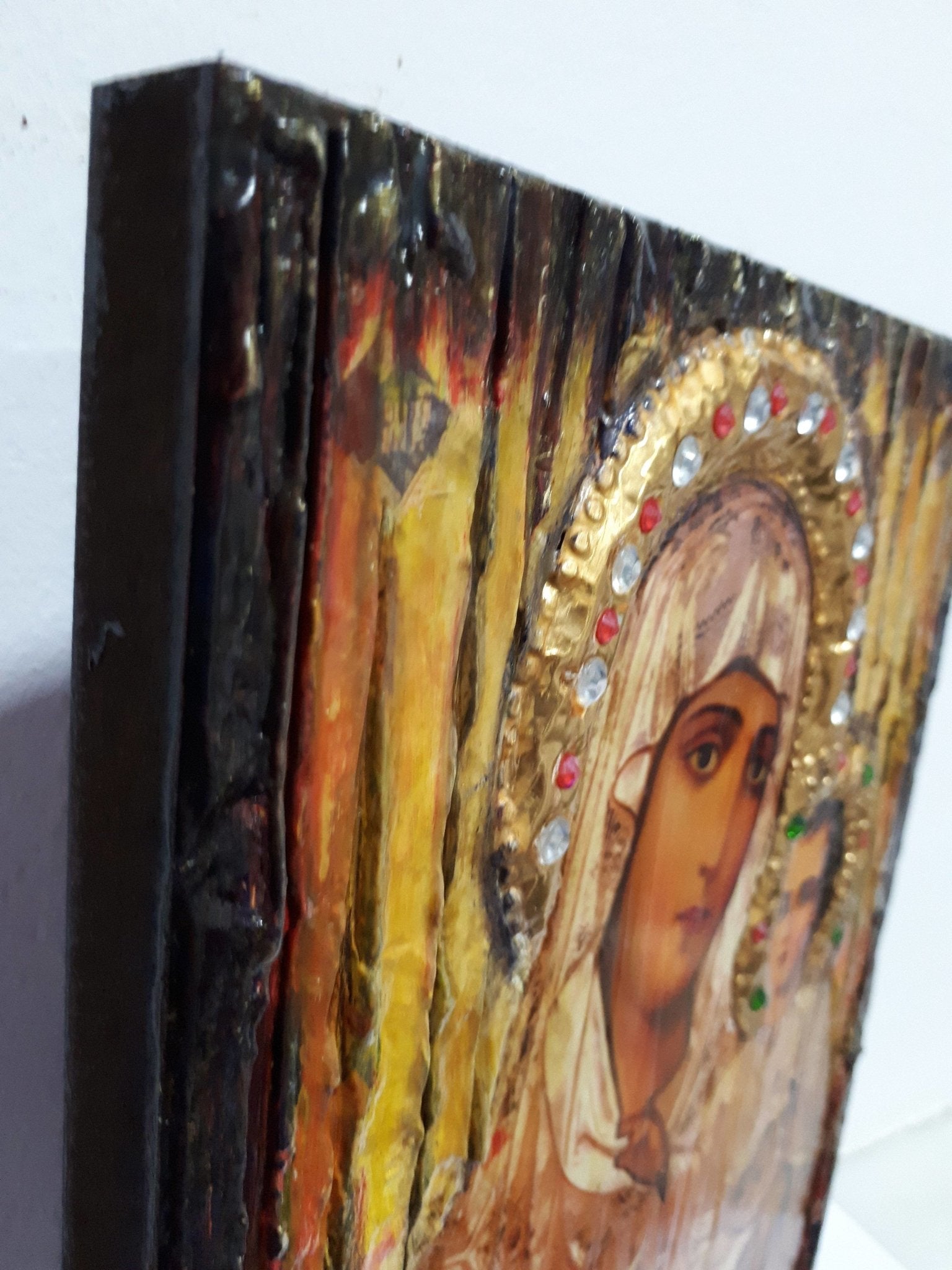 Virgin Mary of Jerusalem with Jesus Icon-Orthodox Greek Byzantine Icons - Vanas Collection