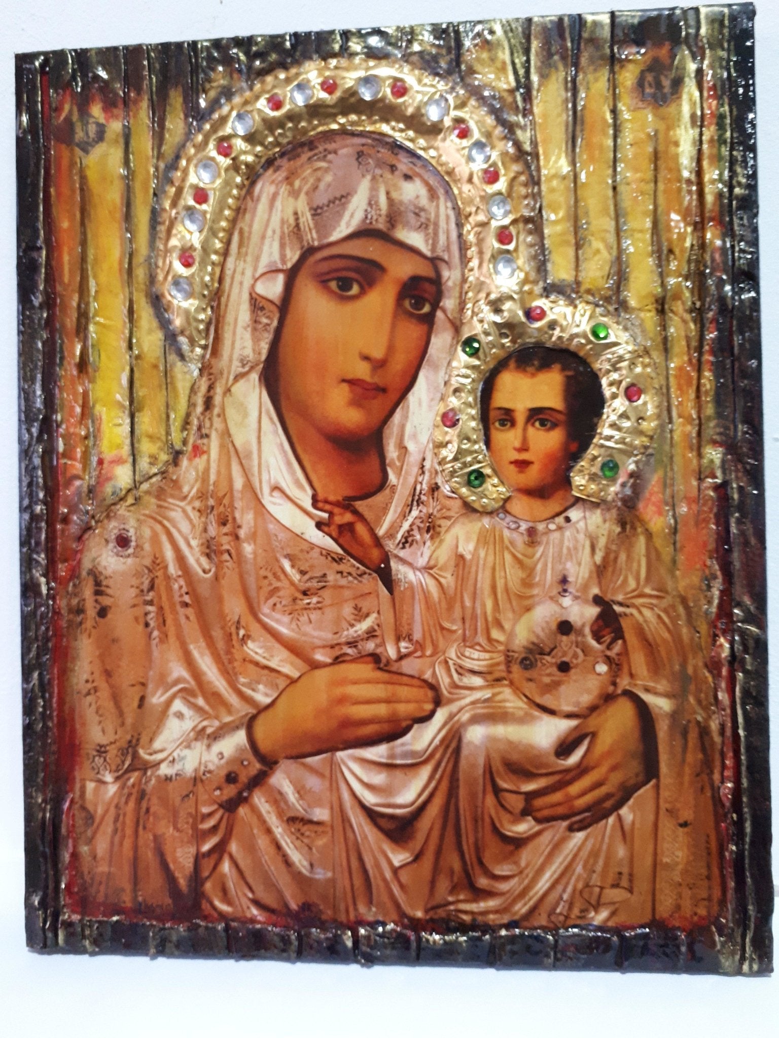 Virgin Mary of Jerusalem with Jesus Icon-Orthodox Greek Byzantine Icons - Vanas Collection