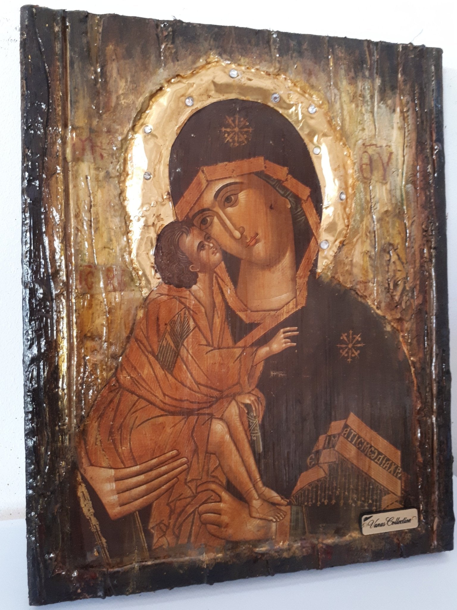 Virgin Mary of Love Donskaya Russian Icon-Orthodox Antique Style Icon - Vanas Collection