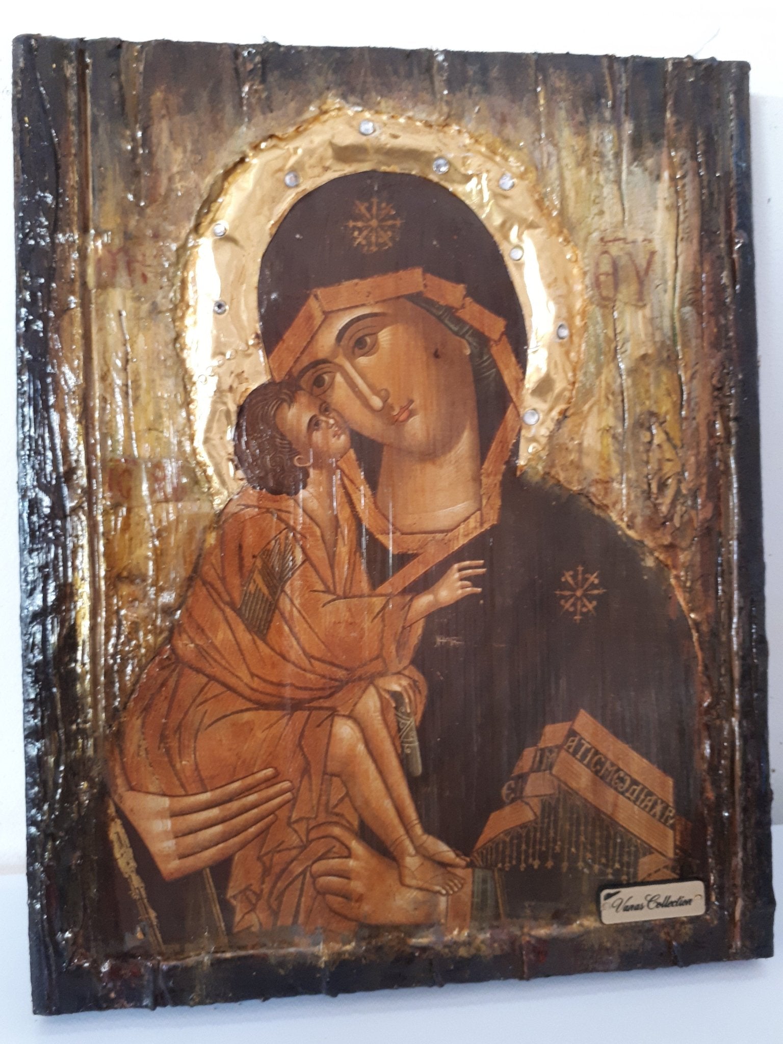 Virgin Mary of Love Donskaya Russian Icon-Orthodox Antique Style Icon - Vanas Collection