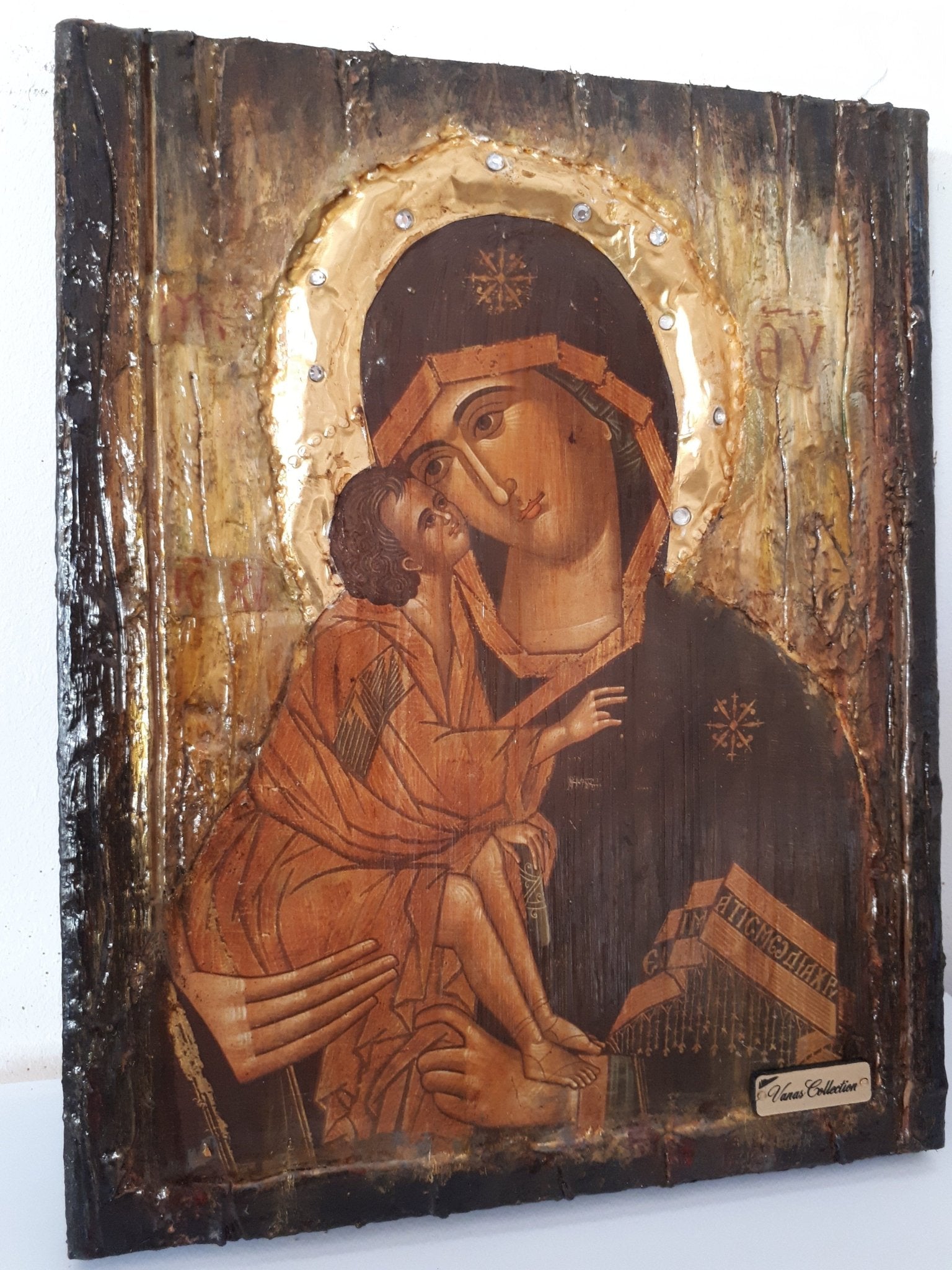 Virgin Mary of Love Donskaya Russian Icon-Orthodox Antique Style Icon - Vanas Collection