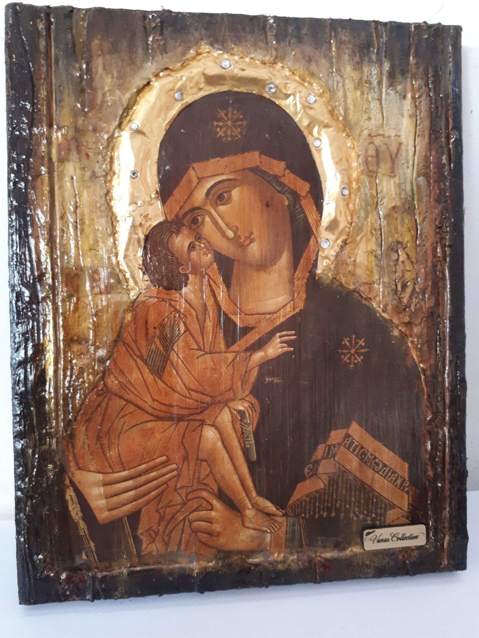 Virgin Mary of Love Donskaya Russian Icon-Orthodox Antique Style Icon - Vanas Collection