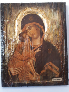 Virgin Mary of Love Donskaya Russian Icon-Orthodox Antique Style Icon - Vanas Collection