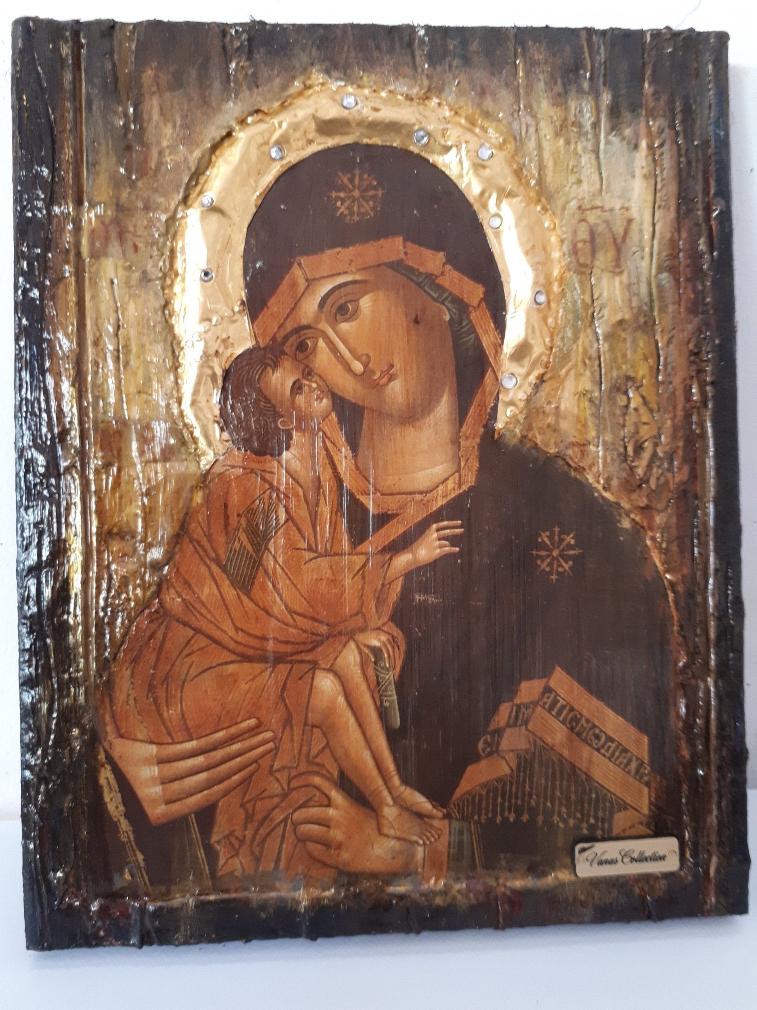 Virgin Mary of Love Donskaya Russian Icon-Orthodox Antique Style Icon - Vanas Collection