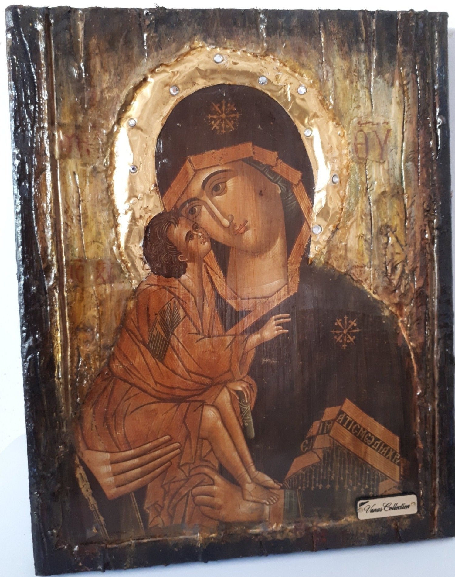 Virgin Mary of Love Donskaya Russian Icon-Orthodox Antique Style Icon - Vanas Collection