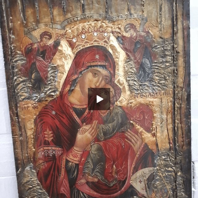 Virgin Mary of Sea Thalassini - Jesus Icon - Orthodox Byzantine Religious Icons - Vanas Collection