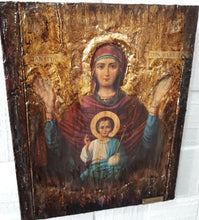 Load image into Gallery viewer, Virgin Mary of Vlahernon Icon-Handmade Greek Orthodox Byzantine Icons Antique - Vanas Collection