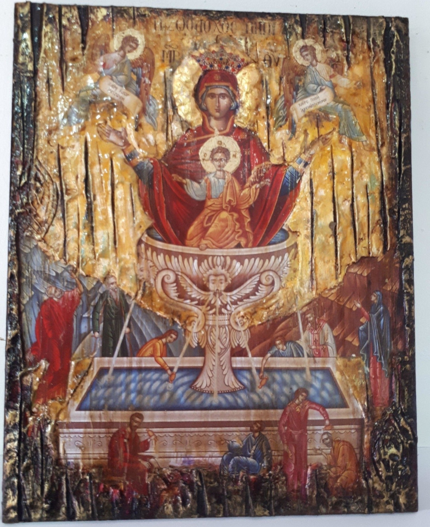 Virgin Mary Panagia and Child The Life Giving Spring Icon -Orthodox Greek Icons - Vanas Collection