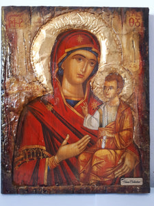 Virgin Mary-Panagia of Prousiotissa-Greek Byzantine Antique Style Icons - Vanas Collection