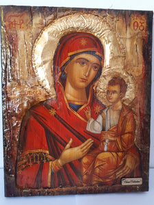 Virgin Mary-Panagia of Prousiotissa-Religious Greek Byzantine Antique Style Icons - Vanas Collection