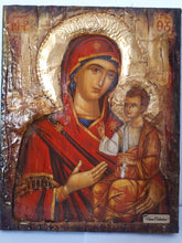 Laden Sie das Bild in den Galerie-Viewer, Virgin Mary-Panagia of Prousiotissa-Religious Greek Byzantine Antique Style Icons - Vanas Collection