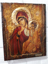 Load image into Gallery viewer, Virgin Mary Panagia Paramythia-Orthodox Greek Byzantine Wood Antique Style Icons - Vanas Collection