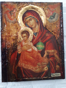 Virgin Mary Panagia Therapevousa Icon-Orthodox Greek Byzantine Handmade Icons - Vanas Collection