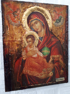 Virgin Mary Panagia Therapevousa Icon-Orthodox Greek Byzantine Handmade Icons - Vanas Collection