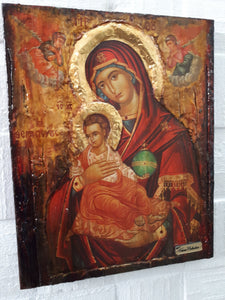 Virgin Mary Panagia Therapevousa Icon-Orthodox Greek Byzantine Handmade Icons - Vanas Collection