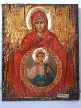 Load image into Gallery viewer, Virgin Mary PLATYTERA OURANON-Jesus Christ Christianity Orthodox Byzantine Greek Icons - Vanas Collection