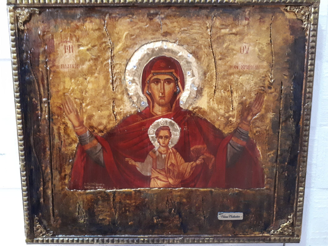 Virgin Mary PLATYTERA OURANON-Jesus Christianity Orthodox Byzantine Greek Large - Vanas Collection
