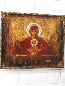 Virgin Mary PLATYTERA OURANON-Jesus Christianity Orthodox Byzantine Greek Large - Vanas Collection