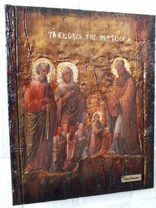 Virgin Mary The Entrance of Theotokos -Orthodox Greek Byzantine Handmade Icons - Vanas Collection