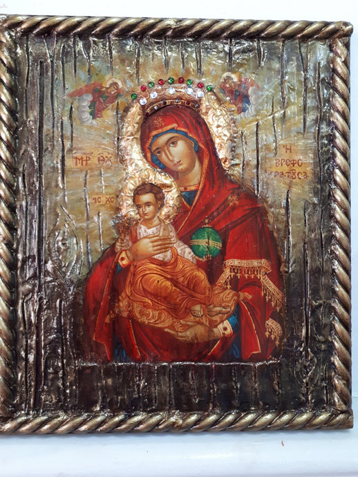 Virgin Mary Vrefokratousa Icon-Jesus Christ Orthodox Russian Byzantine Icons - Vanas Collection