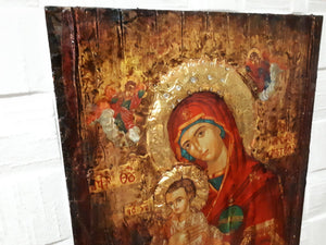 Virgin Mary Vrefokratousa Icon - Orthodox Byzantine Religious Icon Antique Style - Vanas Collection